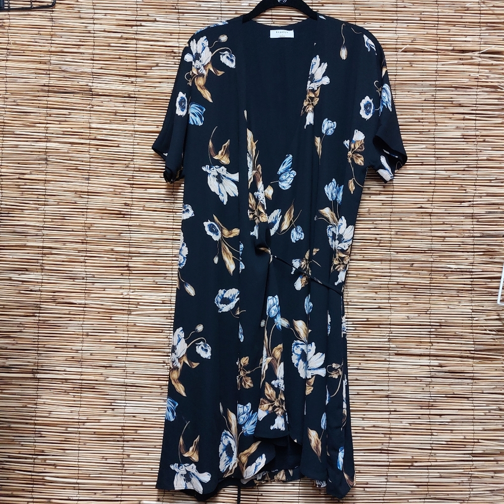 Babaton Wallace Wrap Dress Size L Floral Wedding Business Casual Floral Feminine - Picture 10 of 10